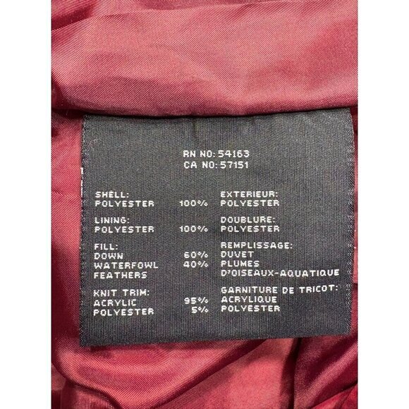 Marc New York Burgundy Down Filled Quilted Puffer Coat Women's Large Luxury - Picture 11 of 12